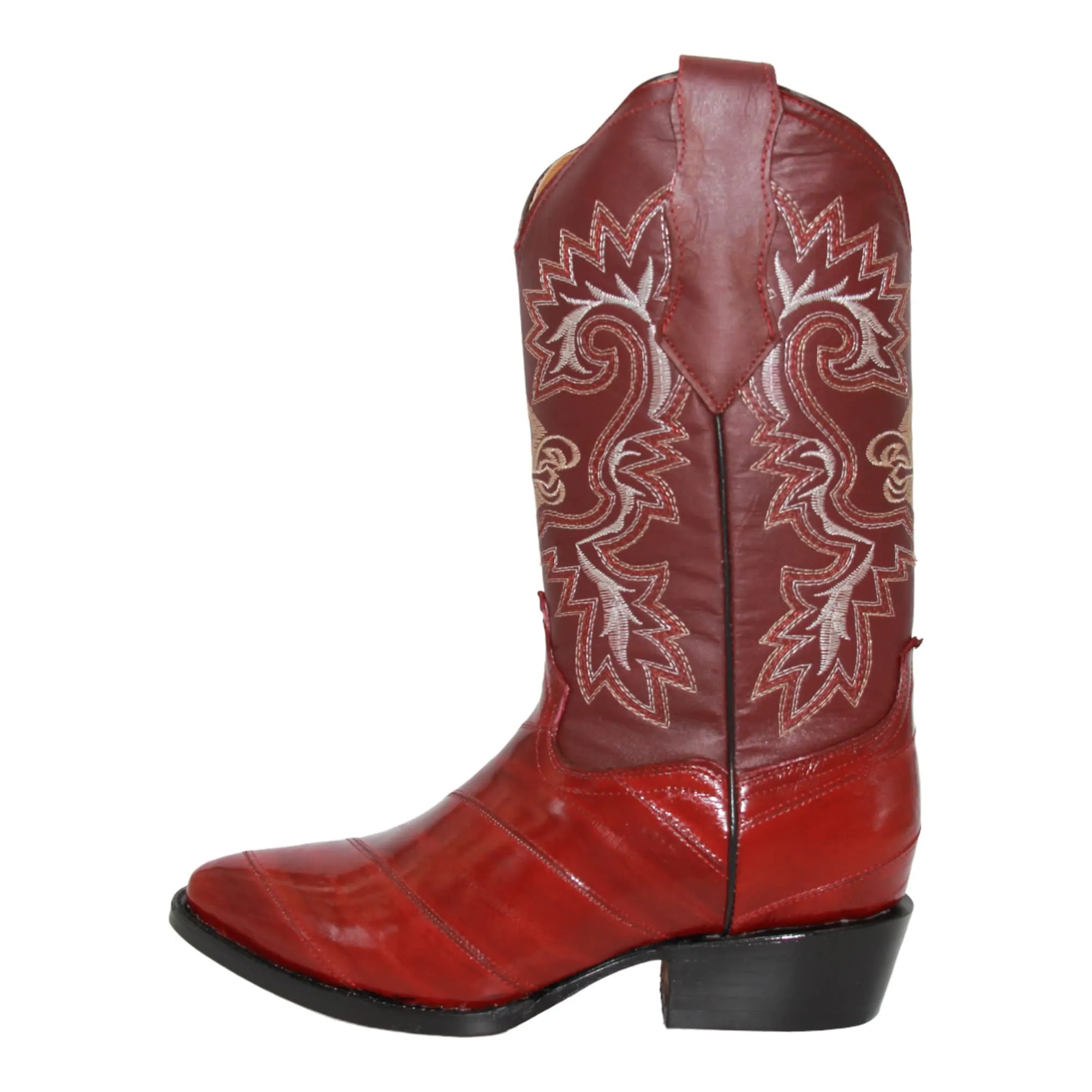 Men's Genuine EEL Skin J Toe Leather Cowboy Boots