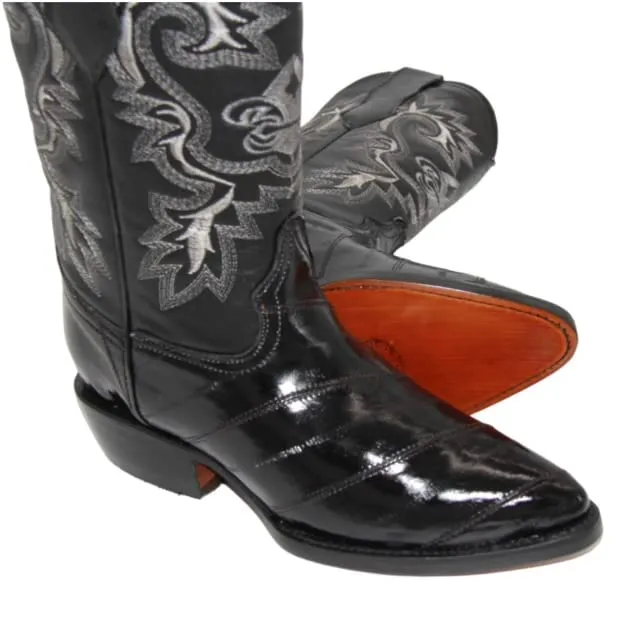 Men's Genuine EEL Skin J Toe Leather Cowboy Boots