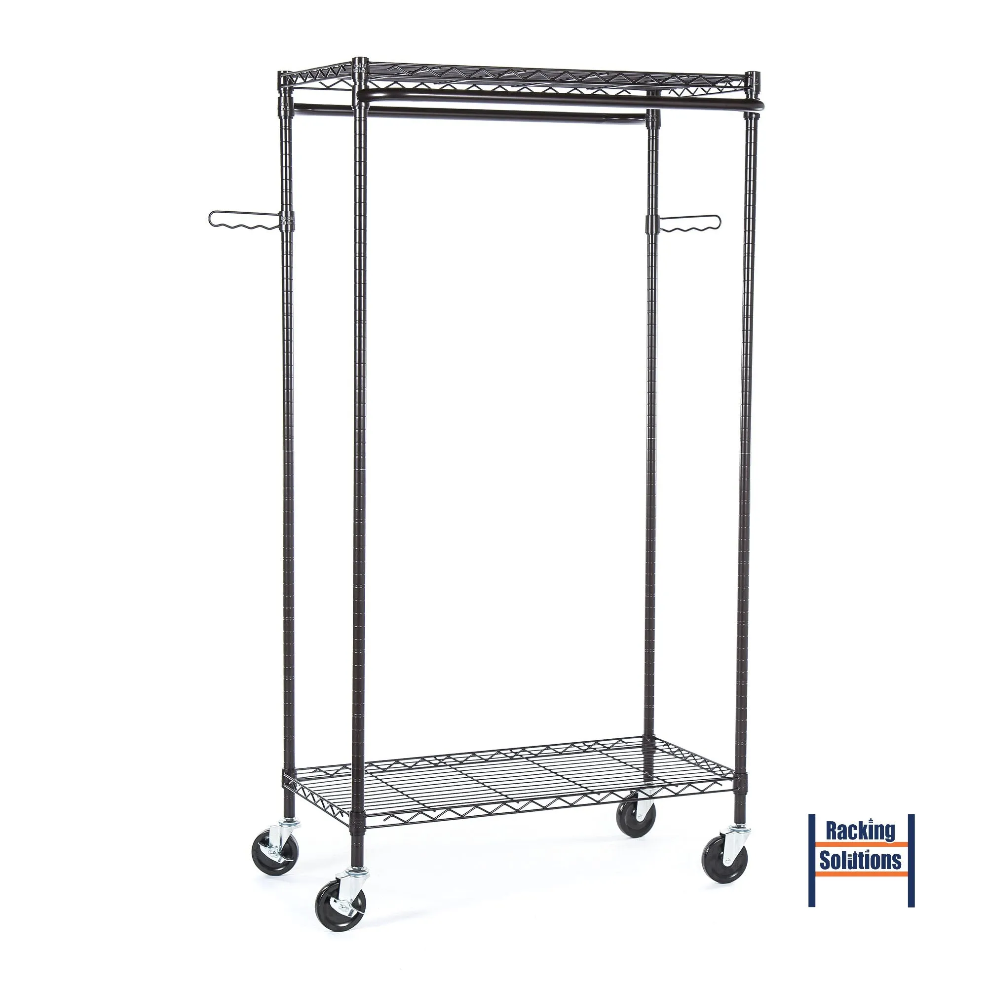 Metal Clothes Trolley Rail on Castor Wheels | Bronze Finish