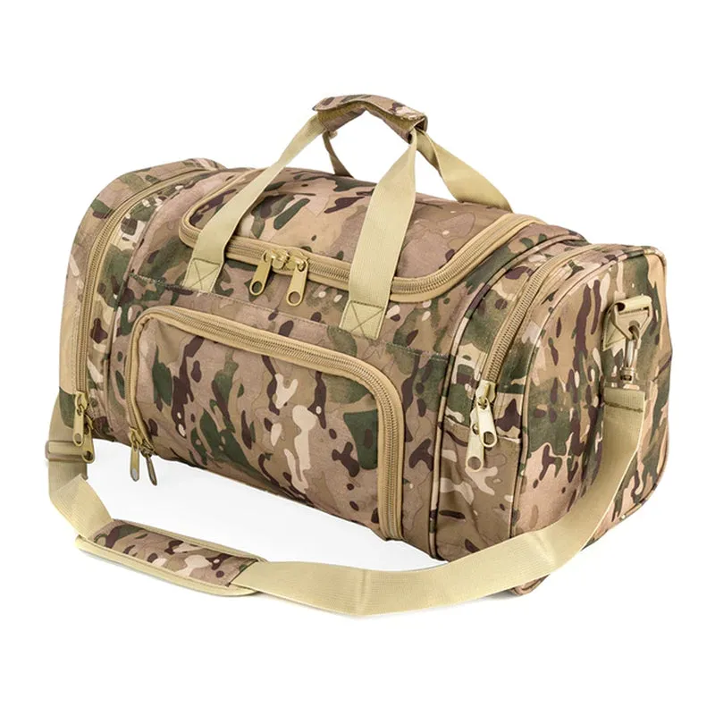 Military Tactical Travel Bag Men Outdoor Handbag Sports Luggage Bags Weekend Gym Hiking Trekking Bag with Shoes Compartment