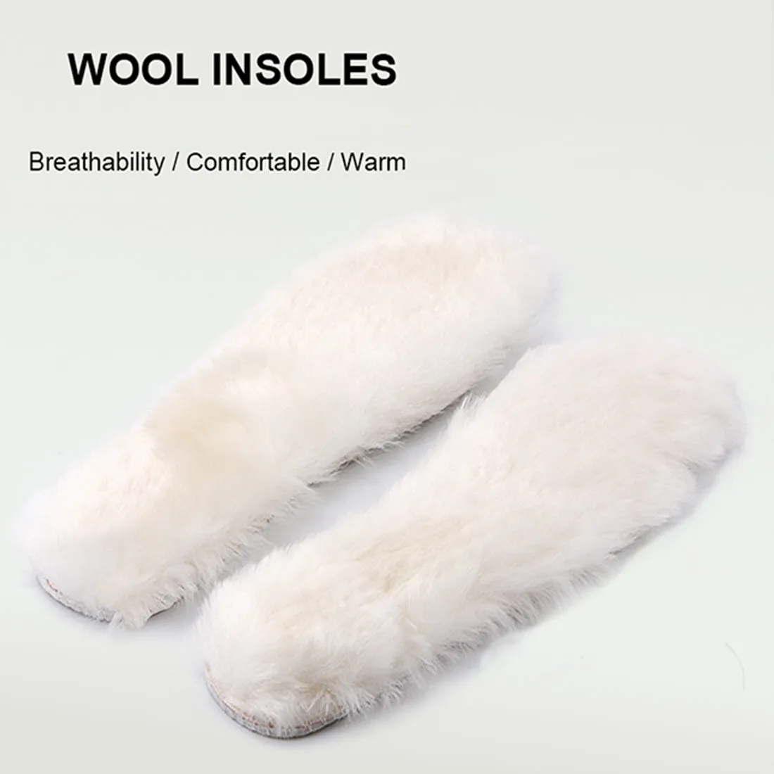 Natural Wool Insoles-100% Real Sheepskin  (Women Size: 7.5)