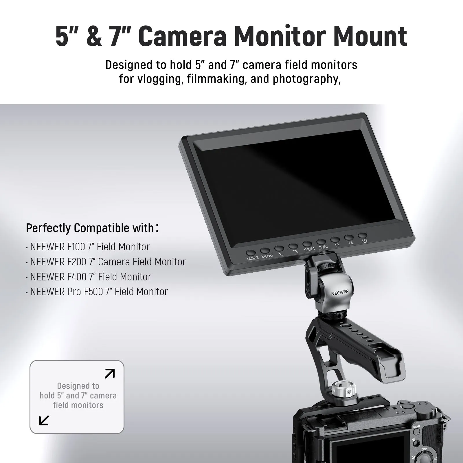 NEEWER MA013/MA014 Silver and Black Monitor Mount