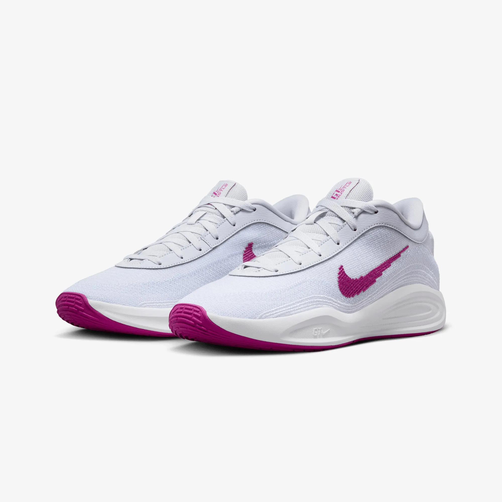 NIKE | G.T. HUSTLE ACADEMY EP { PURE PLATINUM/HOT FUCHSIA-WHITE