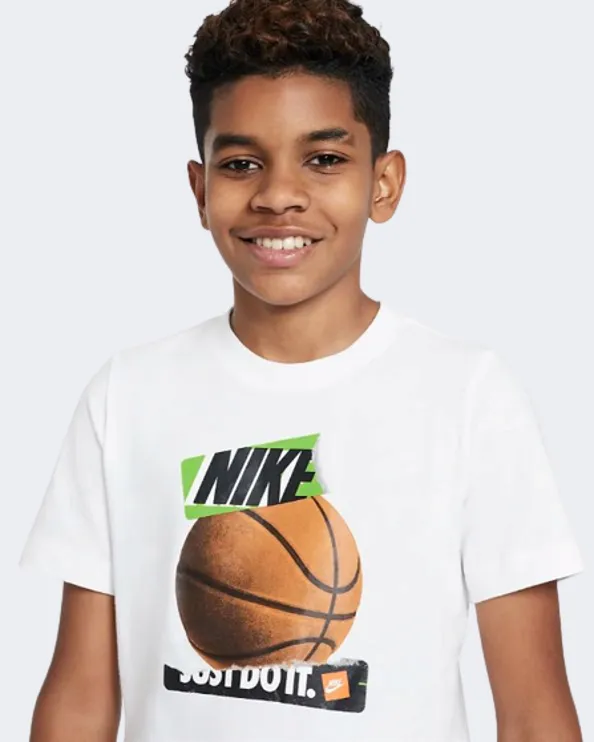 Nike Sportswear Boys Lifestyle T-Shirt White Dr9679-100