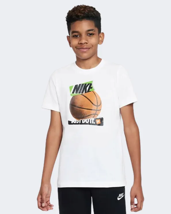 Nike Sportswear Boys Lifestyle T-Shirt White Dr9679-100