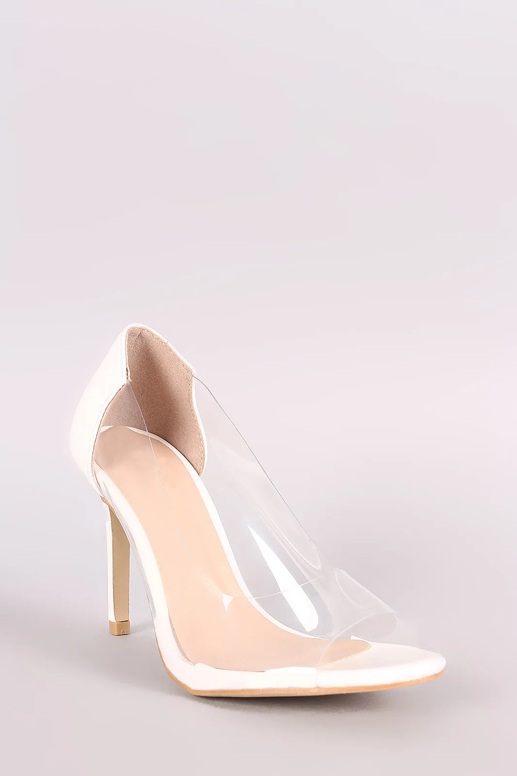 Peep Toe Lucite Stiletto Pump