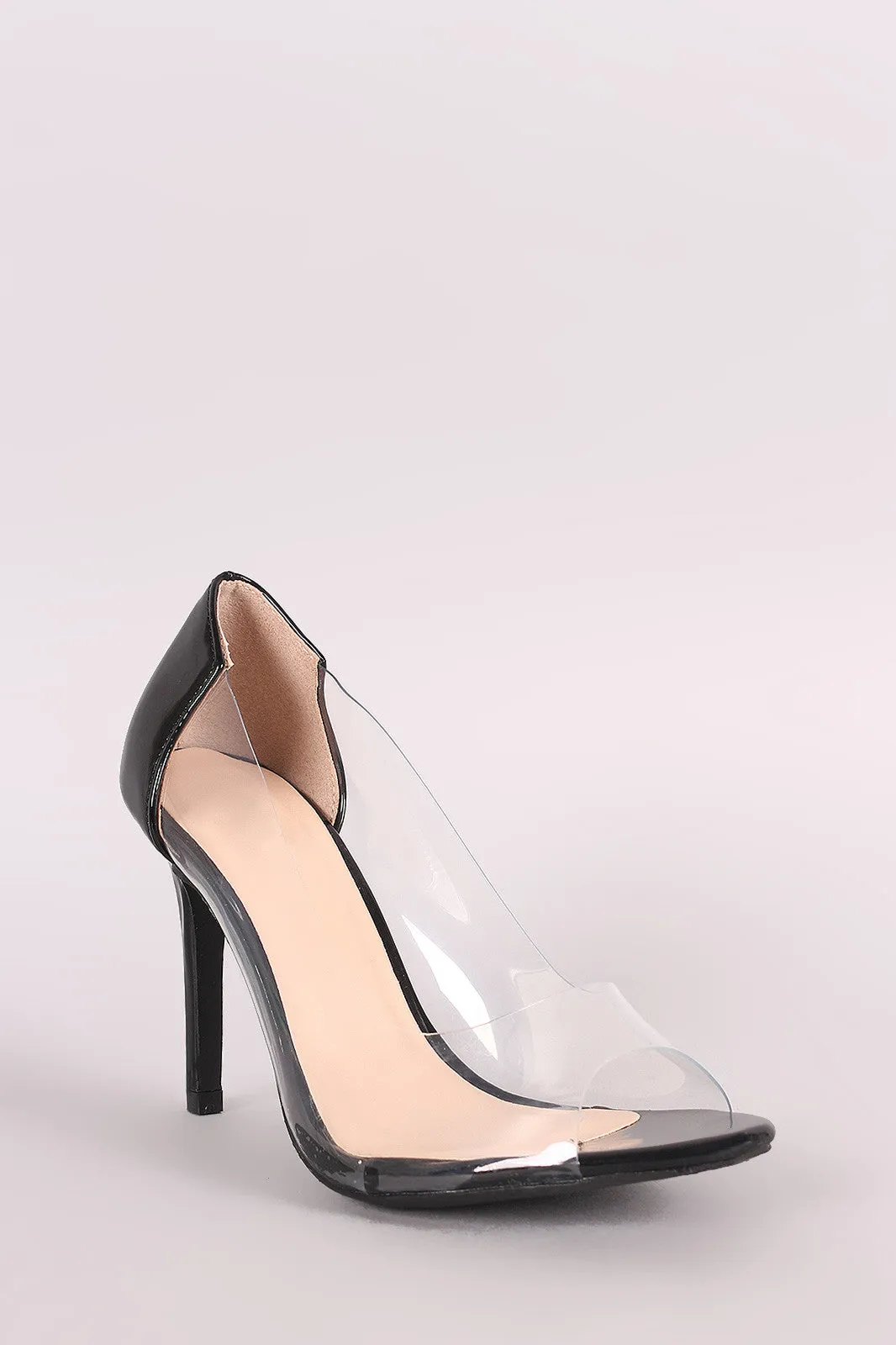 Peep Toe Lucite Stiletto Pump