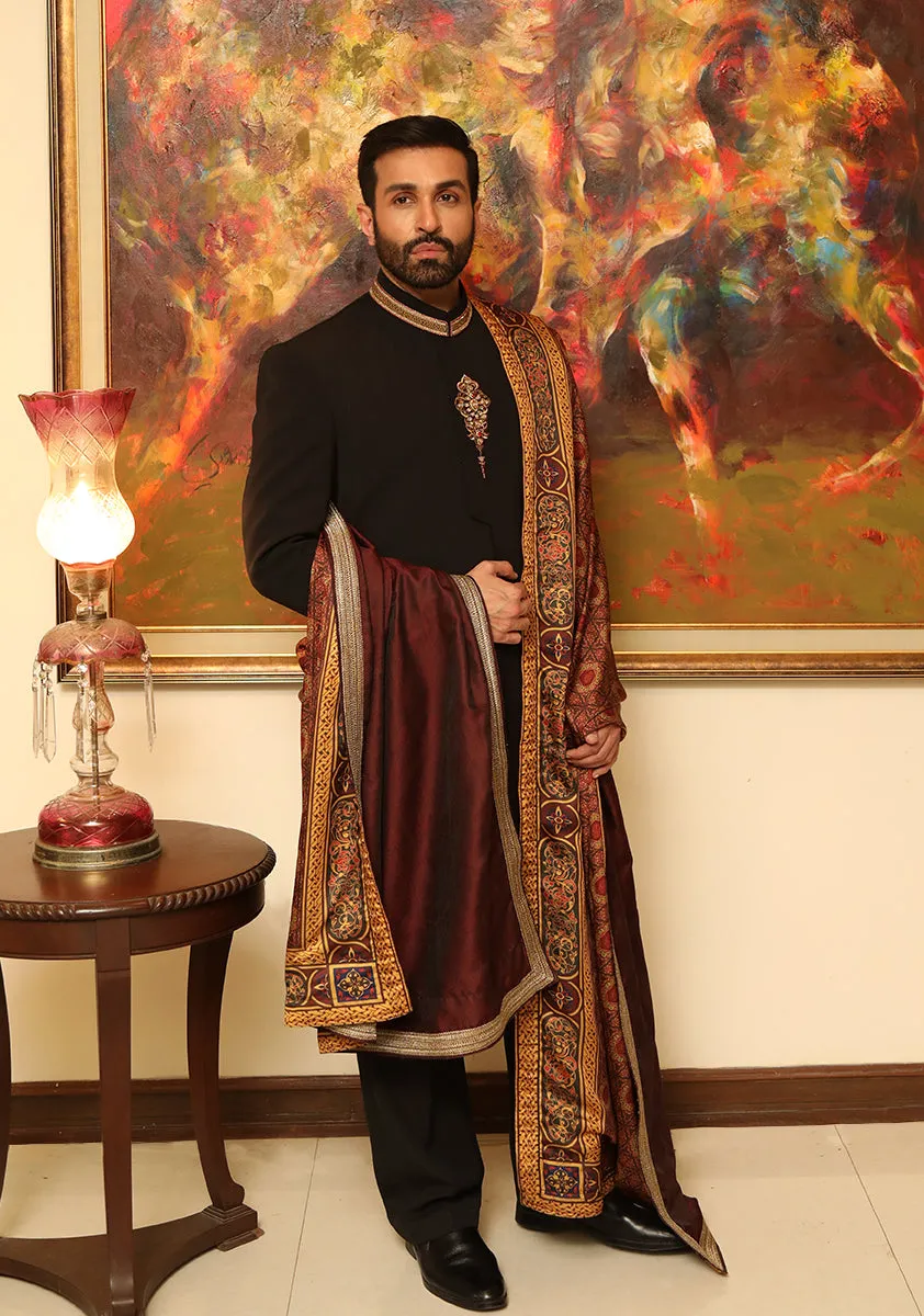 Premium Georgette Black Sherwani