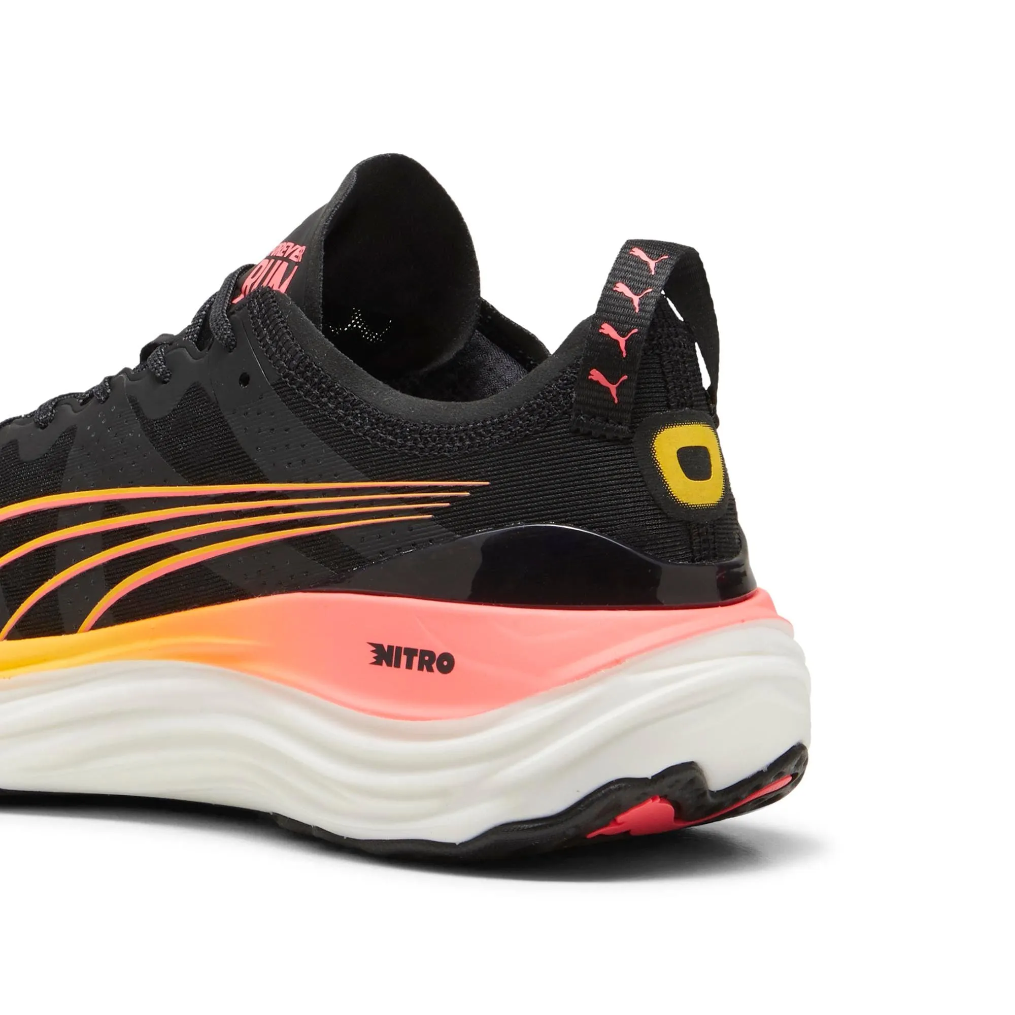 Puma Men's ForeverRun NITRO Running Shoes in Black-Sun Stream-Sunset Glow AW24