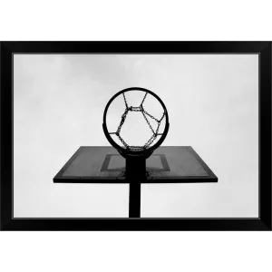 "Basketball hoop." Black Framed Print