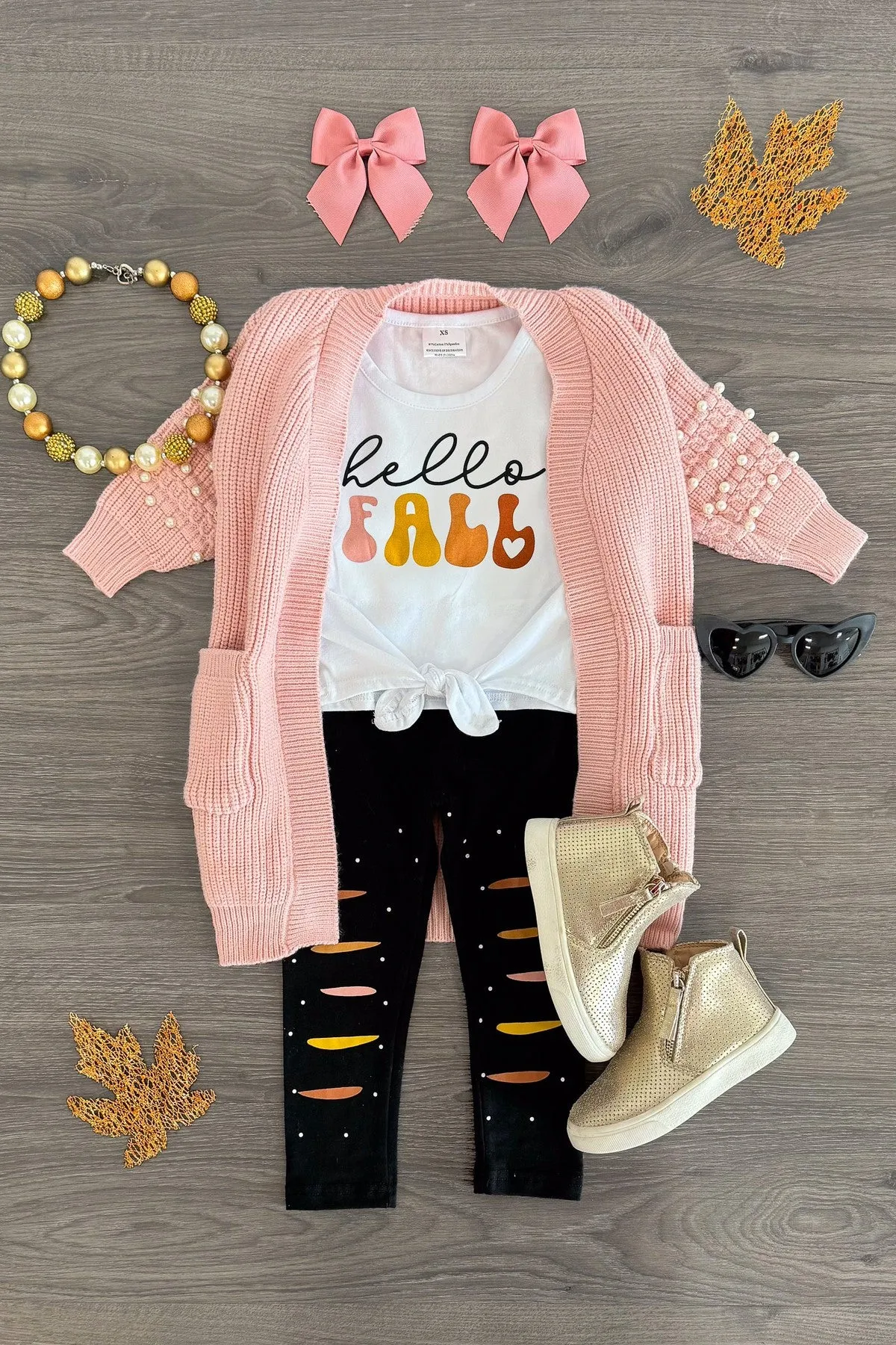 "Hello Fall" Black Legging Set