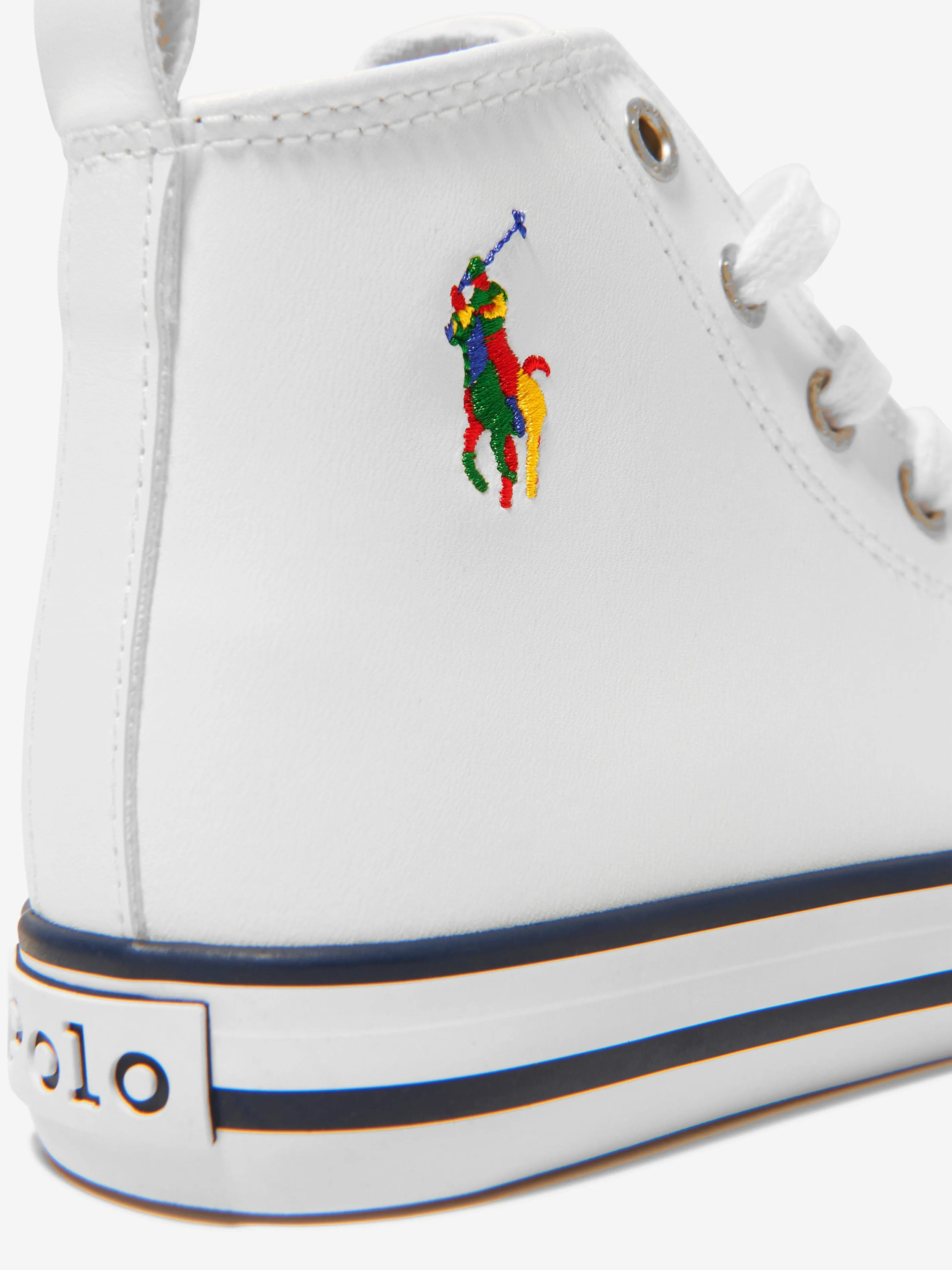 Ralph Lauren Kids Leather Hamptyn Hi II Trainers