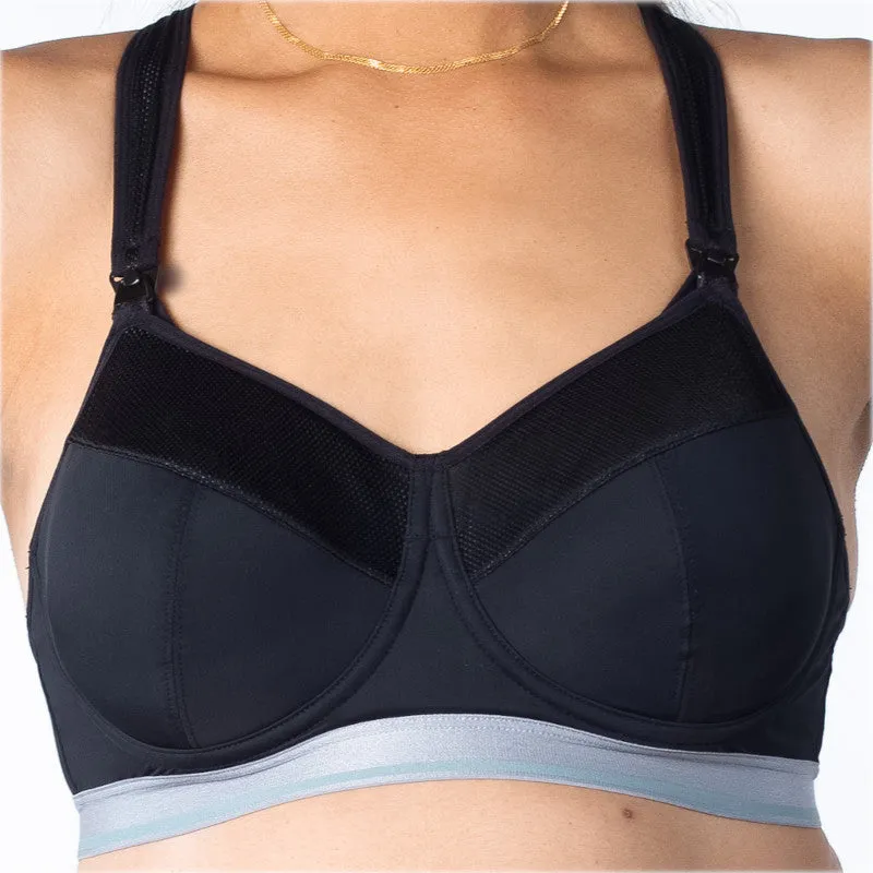 Reactivate Sports Nursing Maternity Bra Black - Hotmilk