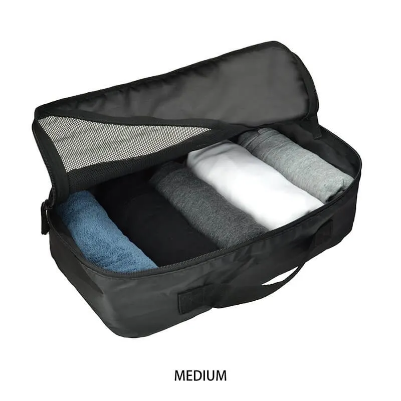 Recycled Travel Packing Cubes 4 Pack Black