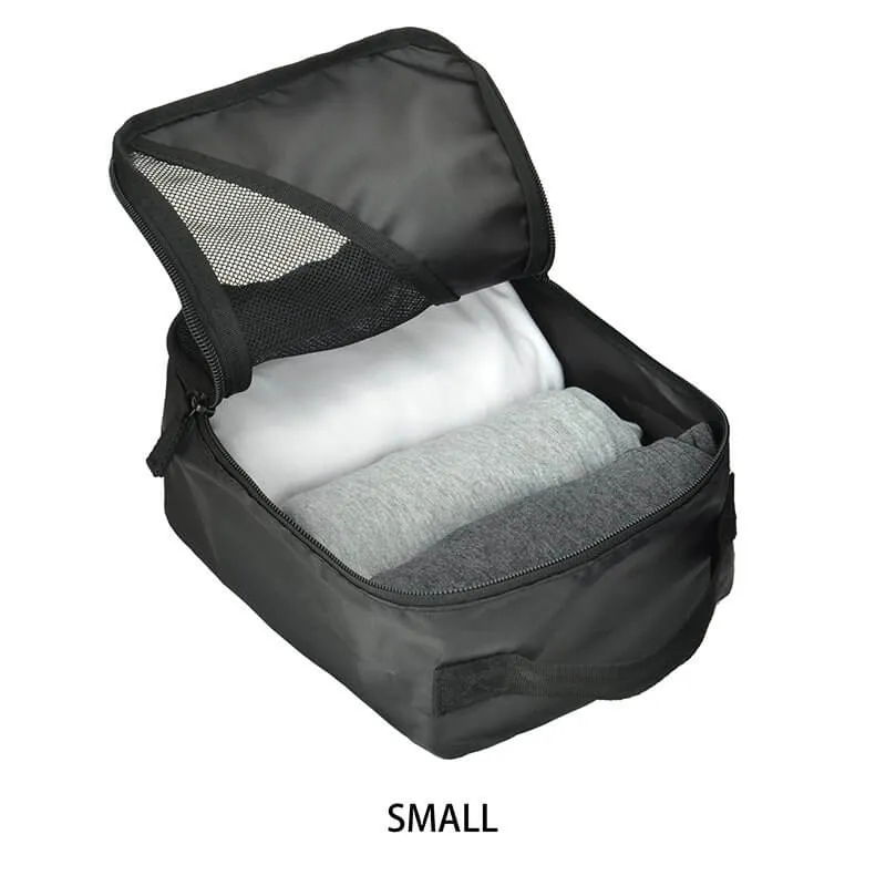 Recycled Travel Packing Cubes 4 Pack Black