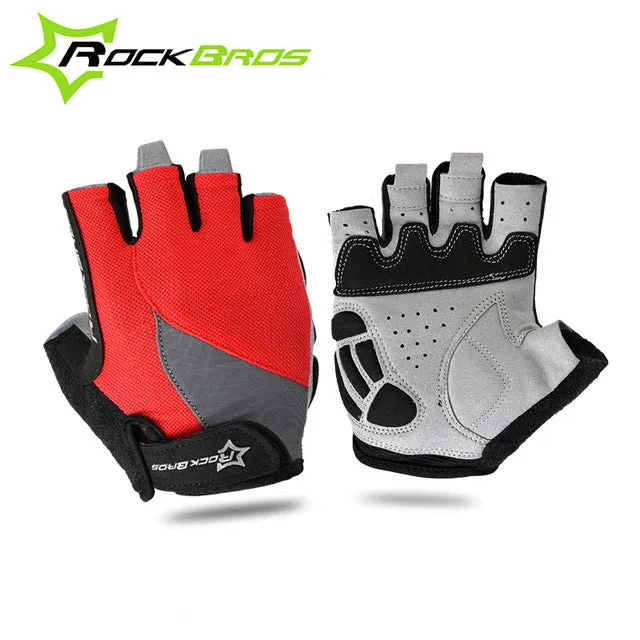 ROCKBROS Cycling Anti-slip Anti-sweat Men Women Half Finger Gloves Breathable Anti-shock Sports Gloves MTB Bike Bicycle Glove