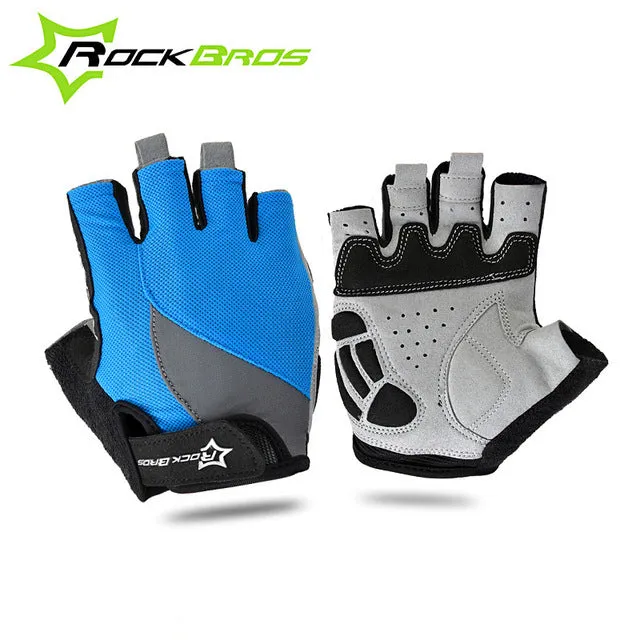 ROCKBROS Cycling Anti-slip Anti-sweat Men Women Half Finger Gloves Breathable Anti-shock Sports Gloves MTB Bike Bicycle Glove