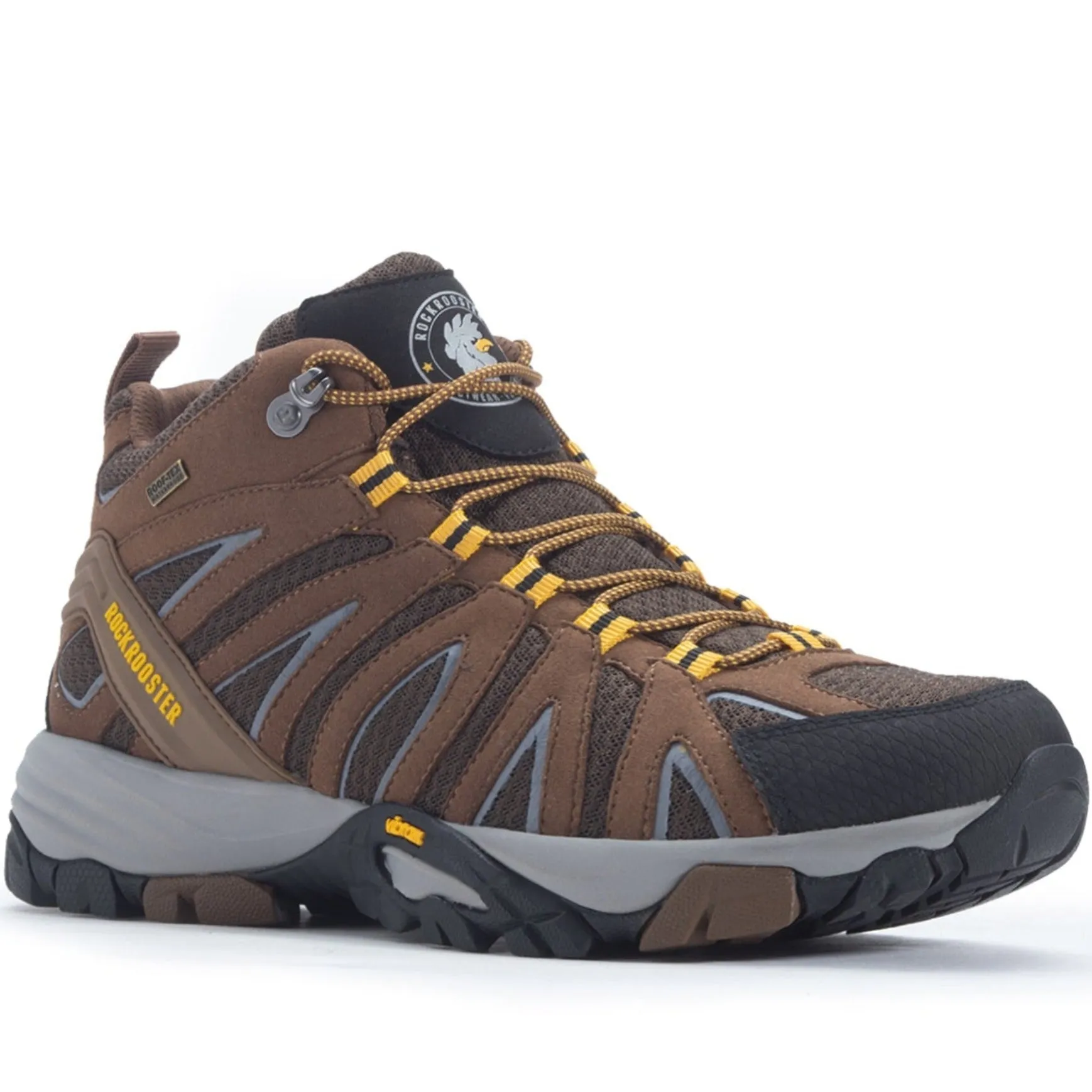 ROCKROOSTER Bedrock Brown 6 Inch Waterproof Hiking Boots with VIBRAM® Outsole OT21062