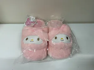 Sanrio My Melody Pink Fluffy Big Head Fur Winter Slippers