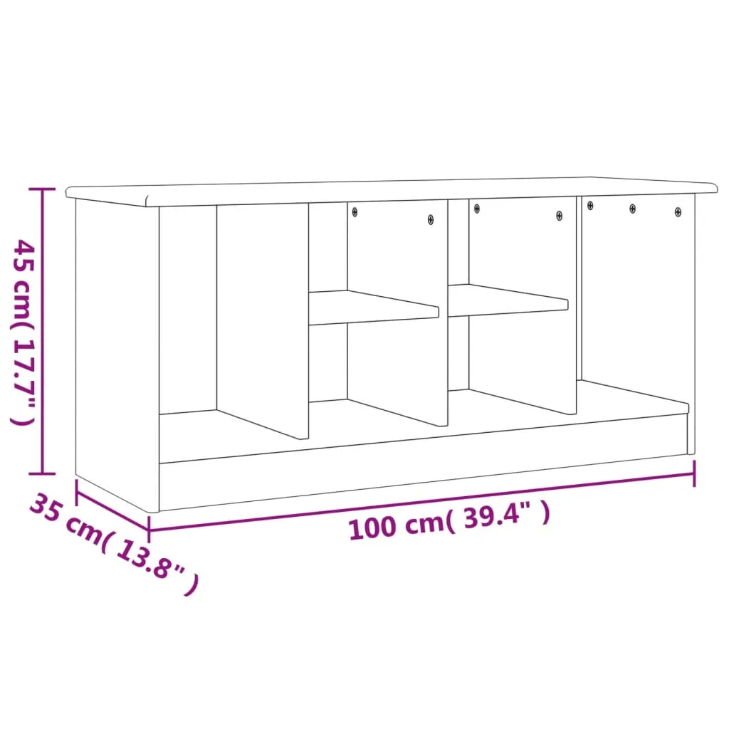 Shoe Bench ALTA 100x35x45 cm Solid Wood Pine