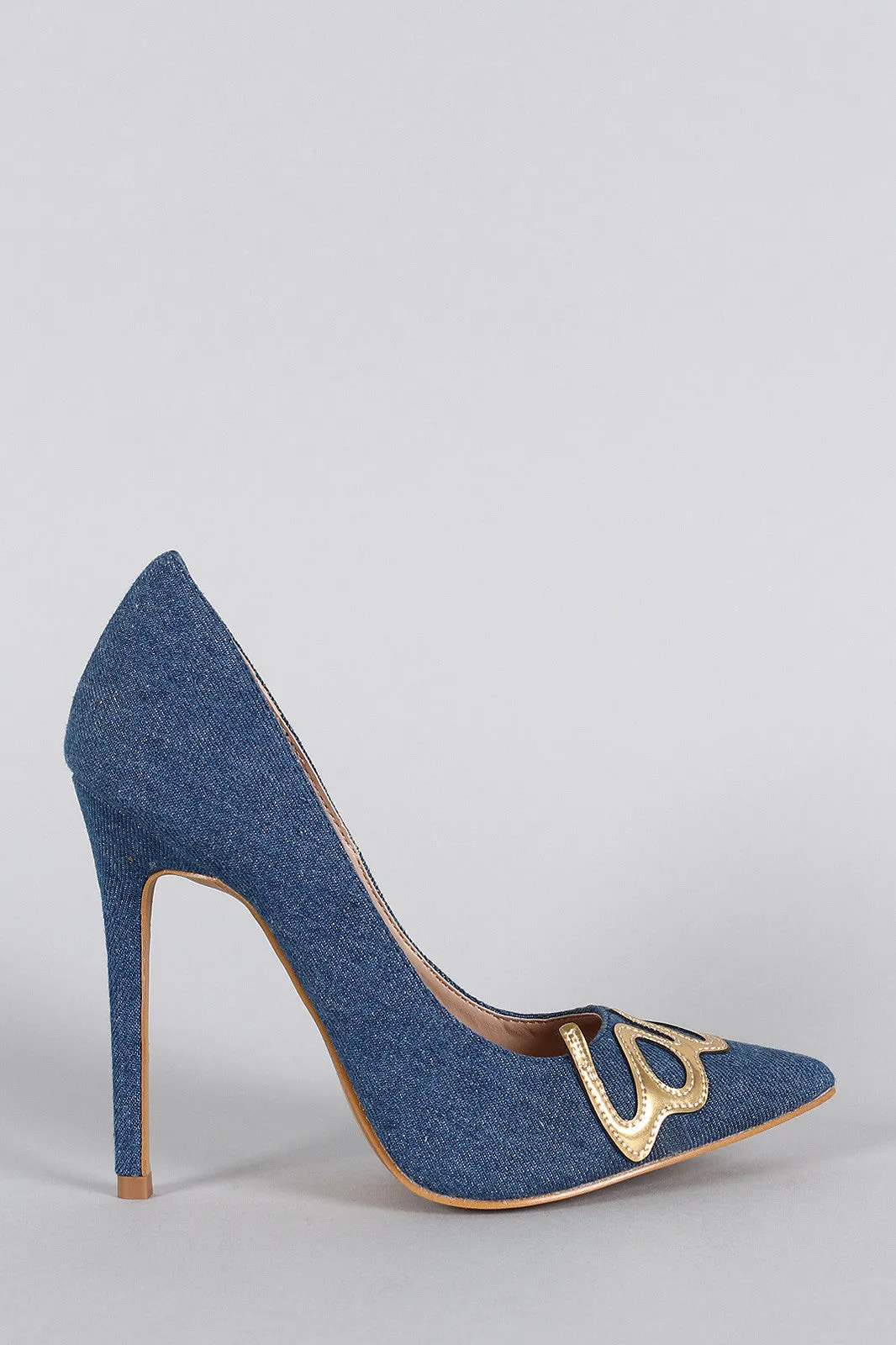 Shoe Republic LA Denim Love Pointy Toe Stiletto Pump