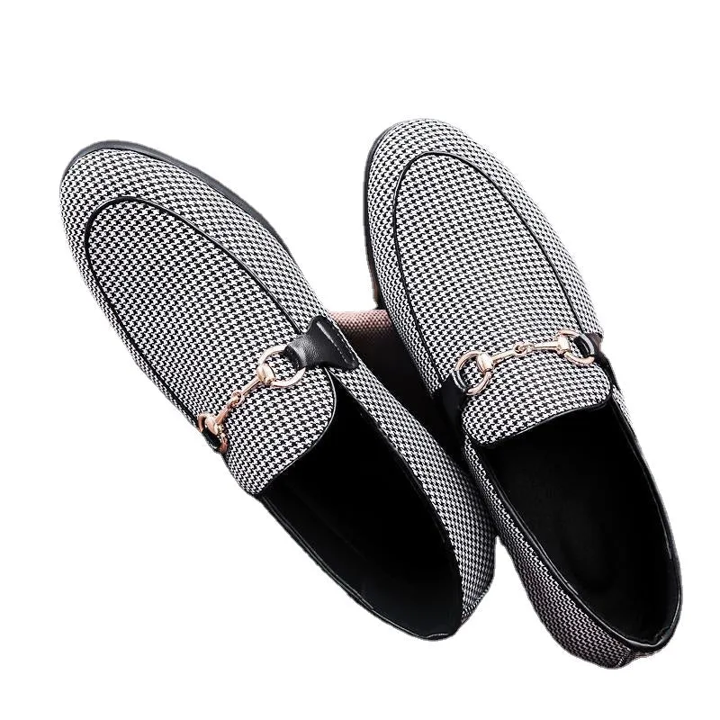 Small leather shoes men's Korean version of the trend of a thousand birds Glofu bean shoes men's European station British wind men's shoes big size 47