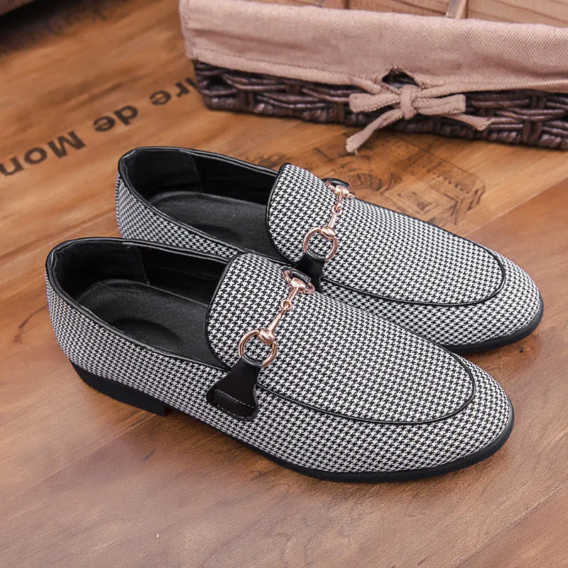 Small leather shoes men's Korean version of the trend of a thousand birds Glofu bean shoes men's European station British wind men's shoes big size 47