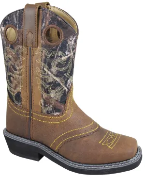 Smoky Mountain Boots Children Boys Pawnee Brown/Camo Leather Square Toe