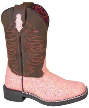 Smoky Mountain Youth Girls Ariel Crazy Horse/Pink Leather Cowboy Boots