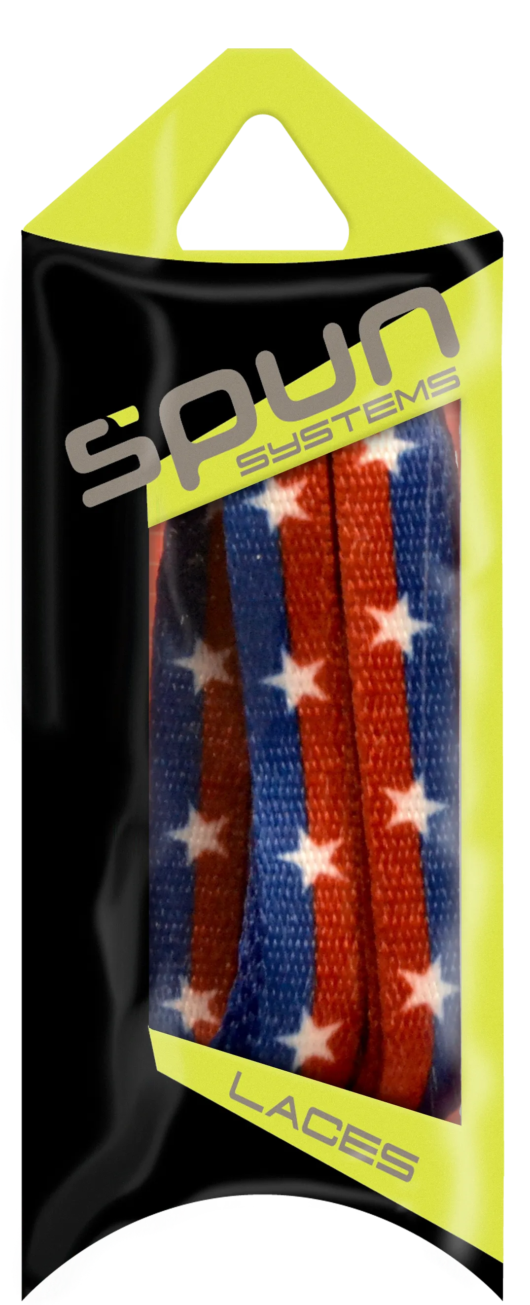 Spun™ 3/8" Printed ShoeLaces - Red/Blue Stripes,White Stars