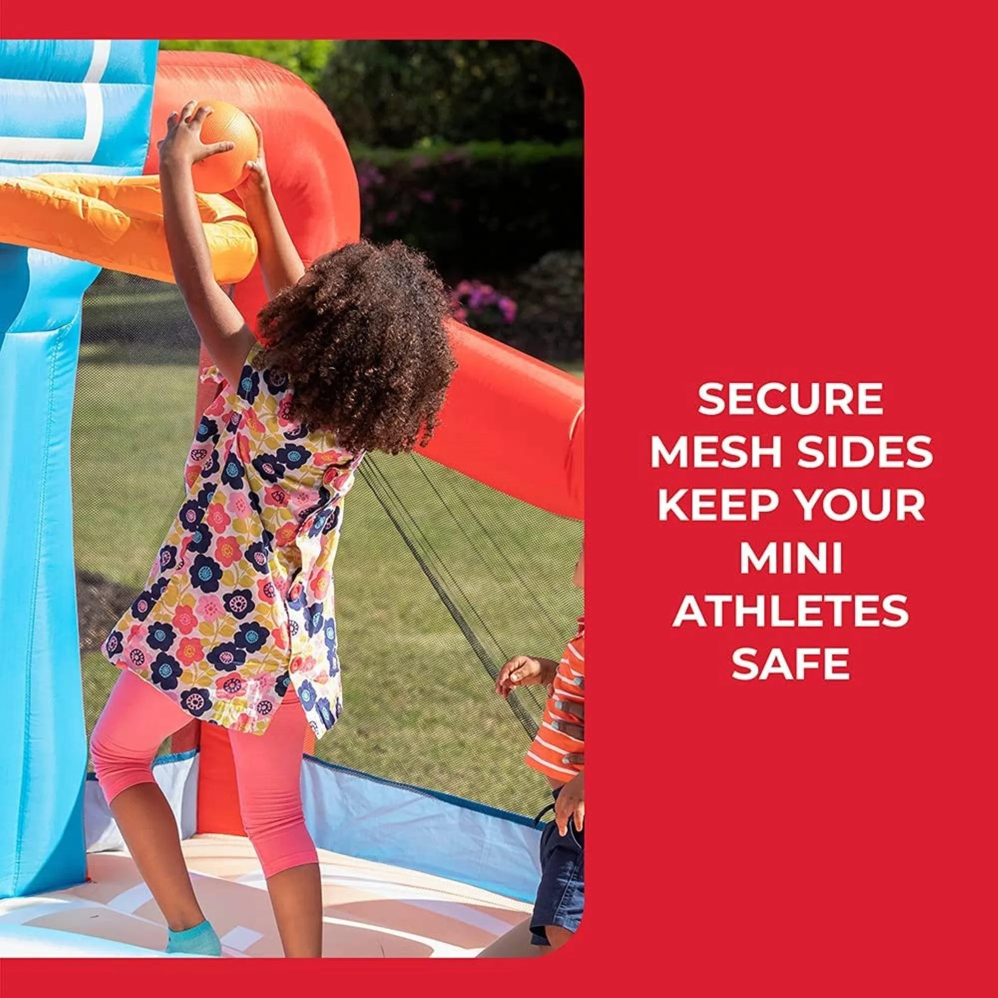 Step2 MAX Sports Full Court Basketball ‘n Slide Bouncer with Extra Heavy Duty Blower Inflatable Bounce House for Kids