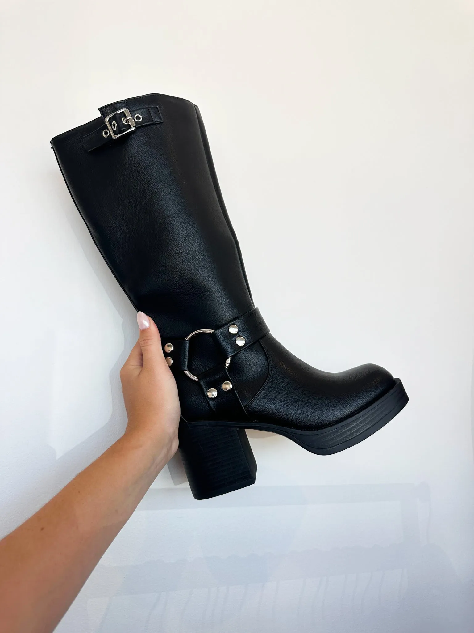 Stevie Chunky Heel Buckle Boots