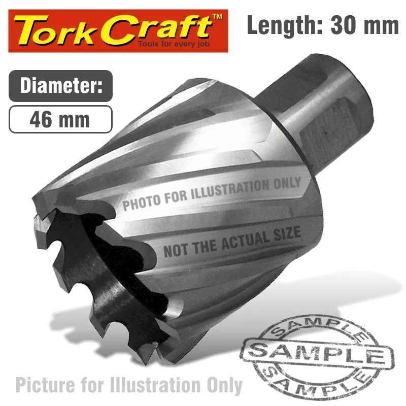 TORK CRAFT ANNULAR HOLE CUTTER HSS 46 X 30MM BROACH SLUGGER BIT TCAC046-1