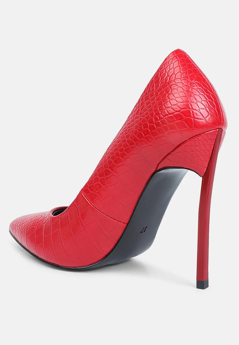 Urchin Croc High Stiletto Heel Pumps