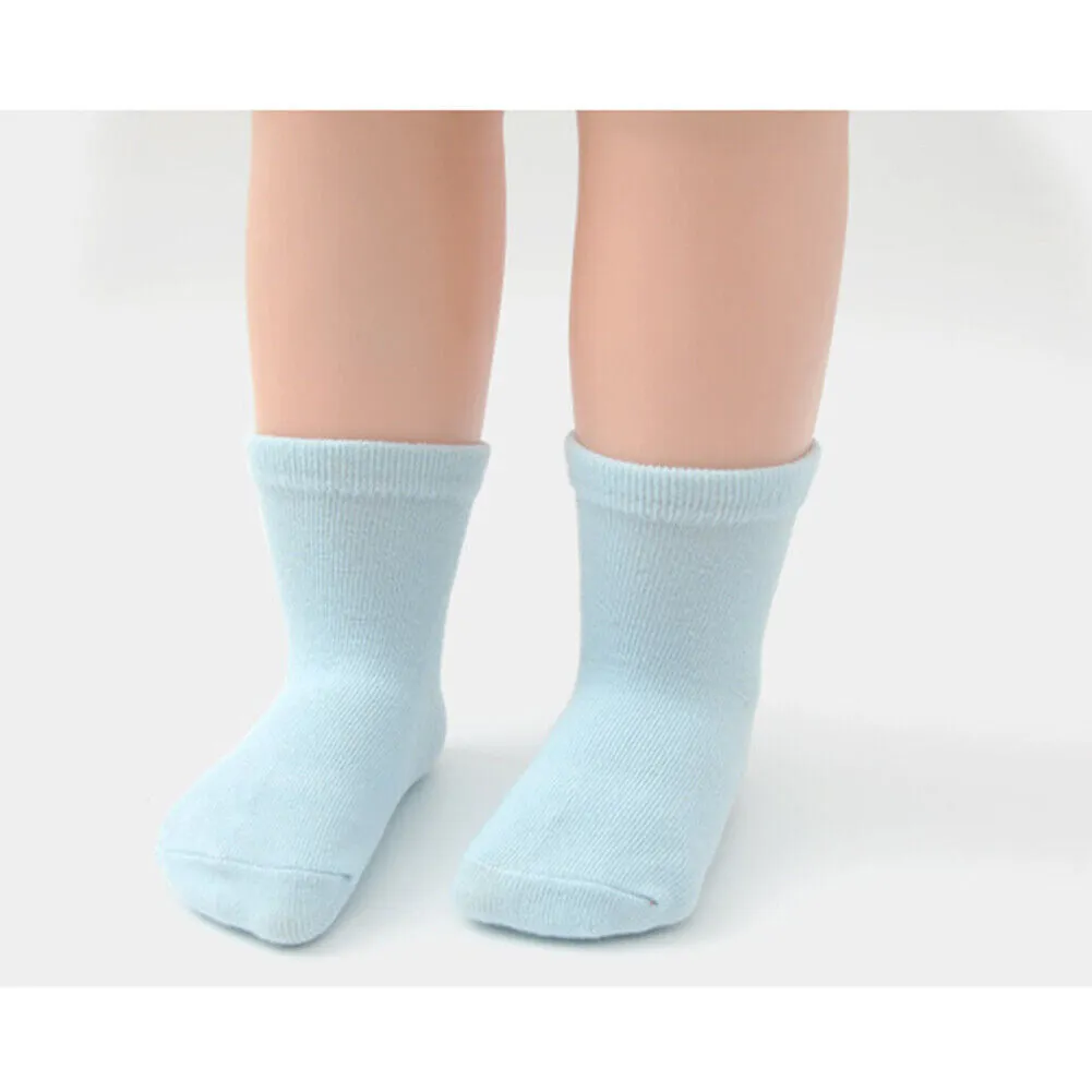 US 12 Pairs Non-Slip Anti Skid w/Grip Kid Toddler All Season Sticky Cotton Socks