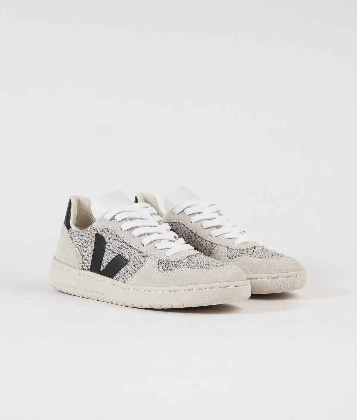 Veja Womens V-10 Flannel Shoes - Snow / Black