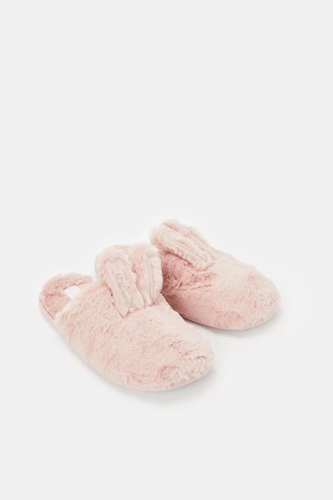 Women Pink Bunny Ears Slipper