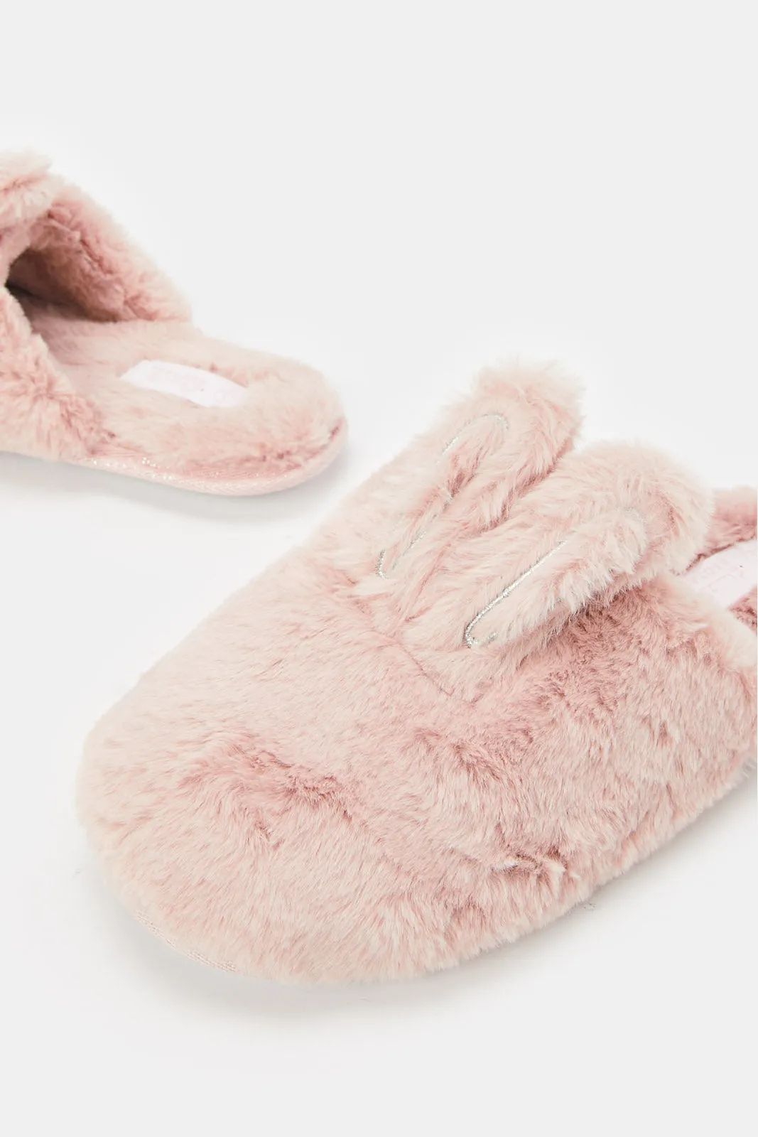 Women Pink Bunny Ears Slipper