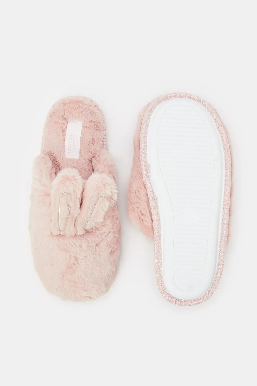 Women Pink Bunny Ears Slipper